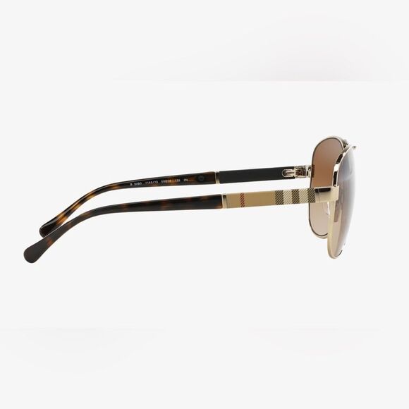 Burberry Pilot-Shaped Sunglasses, Light Gold & Brown Gradient Lens, NWT - Picture 3 of 16